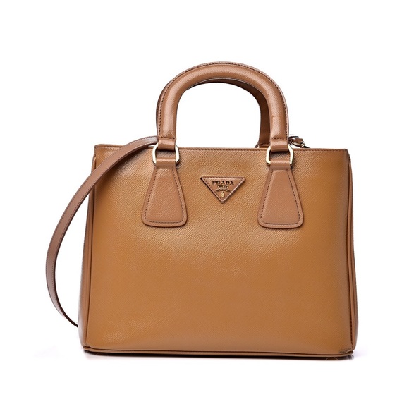 Prada Handbags - {PRADA} Saffiano Top Handle - Caramel